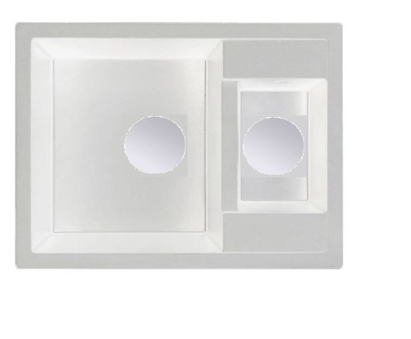 GraniteMy Smart extra sekély 1,5 gránit felépítményű fehér mosogató 58x44cm réz dugóval 1208970052