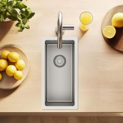 Pure.Sink Exclusivo kis rozsdamentes acél mosogató 18x40 cm 10mm sugár alulról, lapba épített és felülről PEX1840-02
