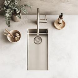 Pure.Sink Exclusivo kis rozsdamentes acél mosogató 18x40 cm 10mm sugár alulról, lapba épített és felülről PEX1840-02