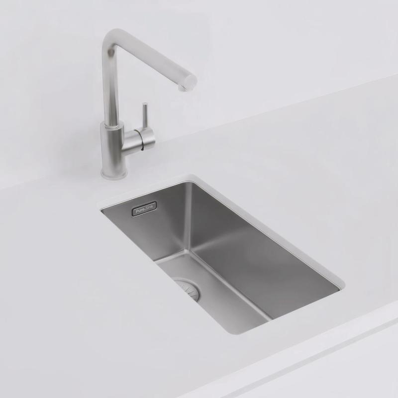 Pure.Sink Exclusivo kis rozsdamentes acél mosogató 18x40 cm 10mm sugár alulról, lapba épített és felülről PEX1840-02