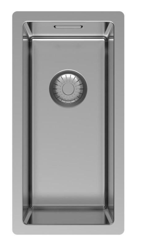 Pure.Sink Exclusivo kis rozsdamentes acél mosogató 18x40 cm 10mm sugár alulról, lapba épített és felülről PEX1840-02