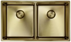 Pure.Sink Prestige Dupla Arany mosogató 70x40 cm 10mm sugár alulról szerelhető, lapos és felülről szerelhető PPG343440-60