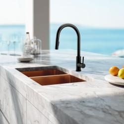 Pure.Sink Prestige Kettős Réz mosogató 70x40cm 10mm sugárzó alulról, lapos építés és felépítés PPG343440-62