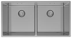 Pure.Sink Prestige Dupla rozsdamentes acél mosogató 82x40 cm 10mm sugárban, alulról, síkba és felülről építhető PPG404040-02