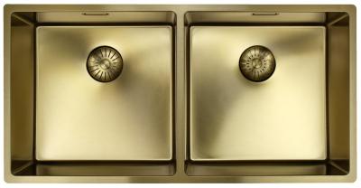 Pure.Sink Prestige Dupla Arany mosogató 82x40 cm 10mm sugár alulról, laposan és felülről építve PPG404040-60