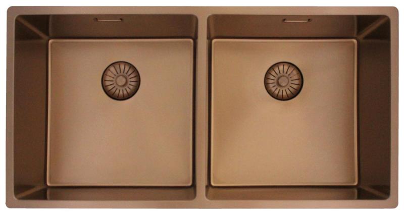Pure.Sink Prestige Dupla Réz mosogató 82x40 cm 10mm sugár alulról, lapos építésű és felépítő PPG404040-62