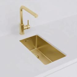 Pure.Sink Exclusivo kis arany mosogató 18x40 cm 10mm sugár alulról, lapba épített és felépített PEX1840-60