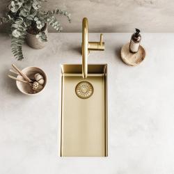 Pure.Sink Exclusivo kis arany mosogató 18x40 cm 10mm sugár alulról, lapba épített és felépített PEX1840-60