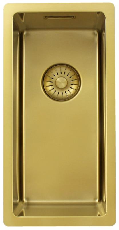 Pure.Sink Exclusivo kis arany mosogató 18x40 cm 10mm sugár alulról, lapba épített és felépített PEX1840-60