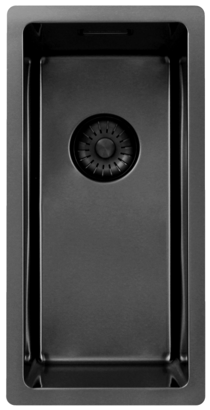 Pure.Sink Exclusivo Gun metal kis mosogató 18x40 cm 10mm sugár alulról, lapos beépítés és felületi beépítés PEX1840-61