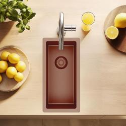 Pure.Sink Exclusivo kis réz mosogató 18x40 cm 10mm sugárzó alulról, lapos beépítés és felületi beépítés PEX1840-62