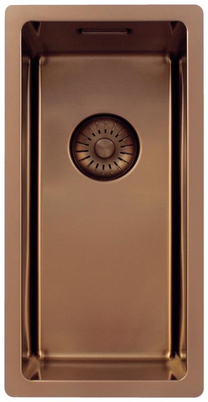 Pure.Sink Exclusivo kis réz mosogató 18x40 cm 10mm sugárzó alulról, lapos beépítés és felületi beépítés PEX1840-62