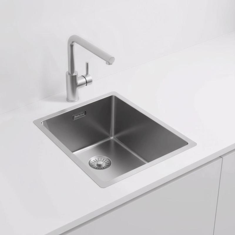 Pure.Sink Exclusivo rozsdamentes acél mosogató 34x40 cm 10mm sugárzású alulról, lapos beépítés és felépítés PEX3440-02