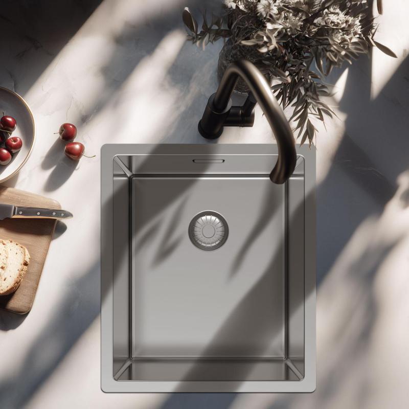 Pure.Sink Exclusivo rozsdamentes acél mosogató 34x40 cm 10mm sugárzású alulról, lapos beépítés és felépítés PEX3440-02