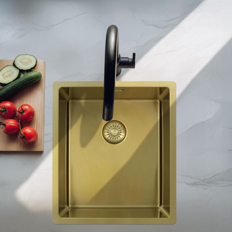 Pure.Sink Exclusivo Arany mosogató 34x40 cm 10mm sugár alulról, lapos építésű és felépített PEX3440-60