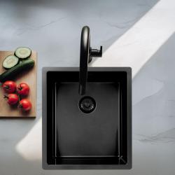 Pure.Sink Exclusivo Gun metal mosogató 34x40 cm 10mm sugár alulról, laposan és felülről építve PEX3440-61