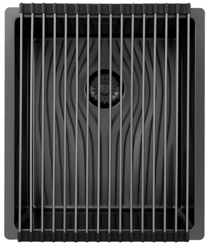 Pure.Sink Exclusivo Gun metal mosogató 34x40 cm 10mm sugár alulról, laposan és felülről építve PEX3440-61