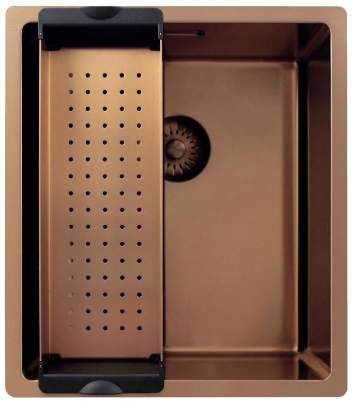 Pure.Sink Exclusivo Réz mosogató 34x40 cm 10mm sugárzó alulról, lapos építésű és felépítő PEX3440-62