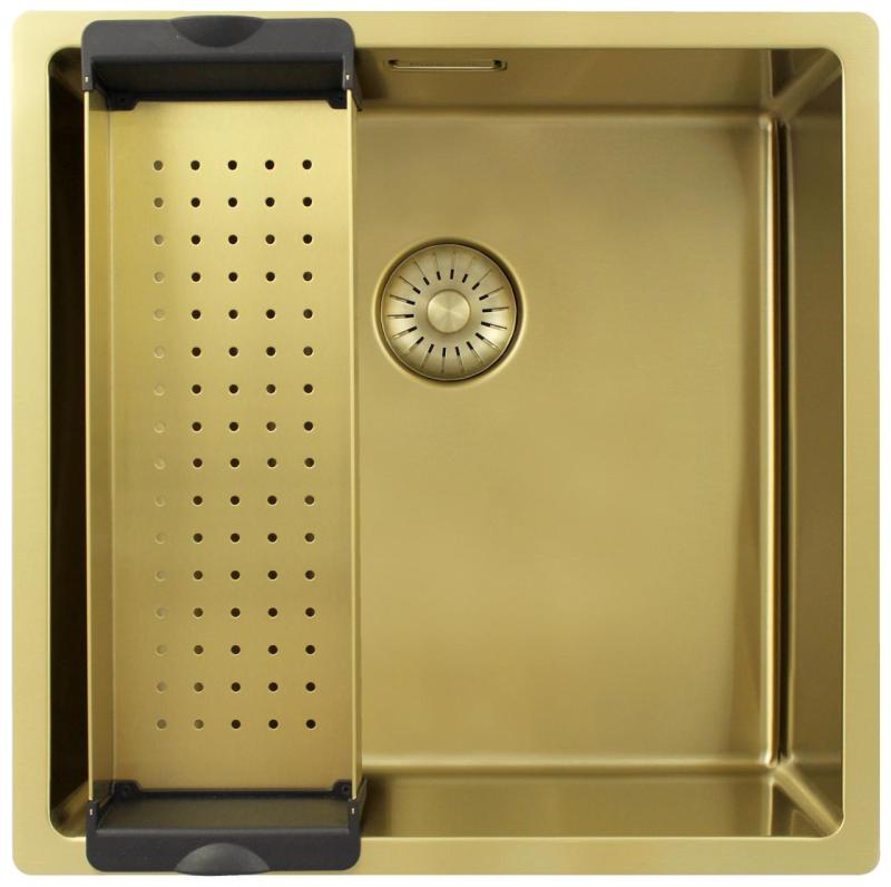 Pure.Sink Exclusivo Arany mosogató 40x40 cm 10mm sugár alulról, laposan és felülről PEX4040-60