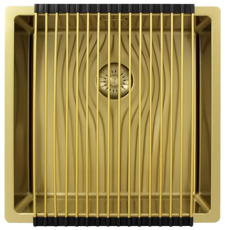 Pure.Sink Exclusivo Arany mosogató 40x40 cm 10mm sugár alulról, laposan és felülről PEX4040-60