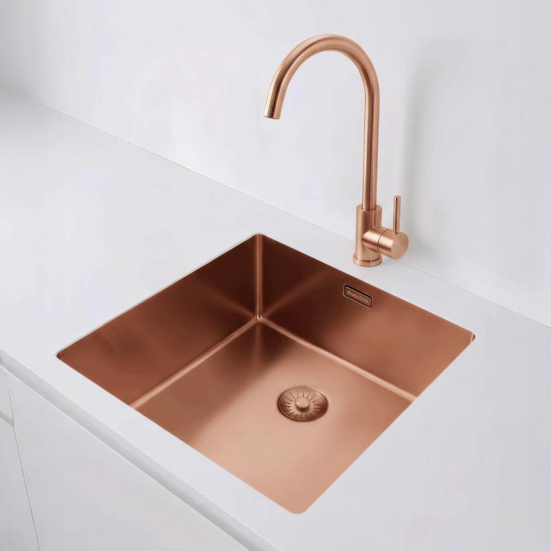 Pure.Sink Exclusivo Réz mosogató 40x40 cm 10mm sugárzó alulról, lapos beépítés és felületi beépítés PEX4040-62