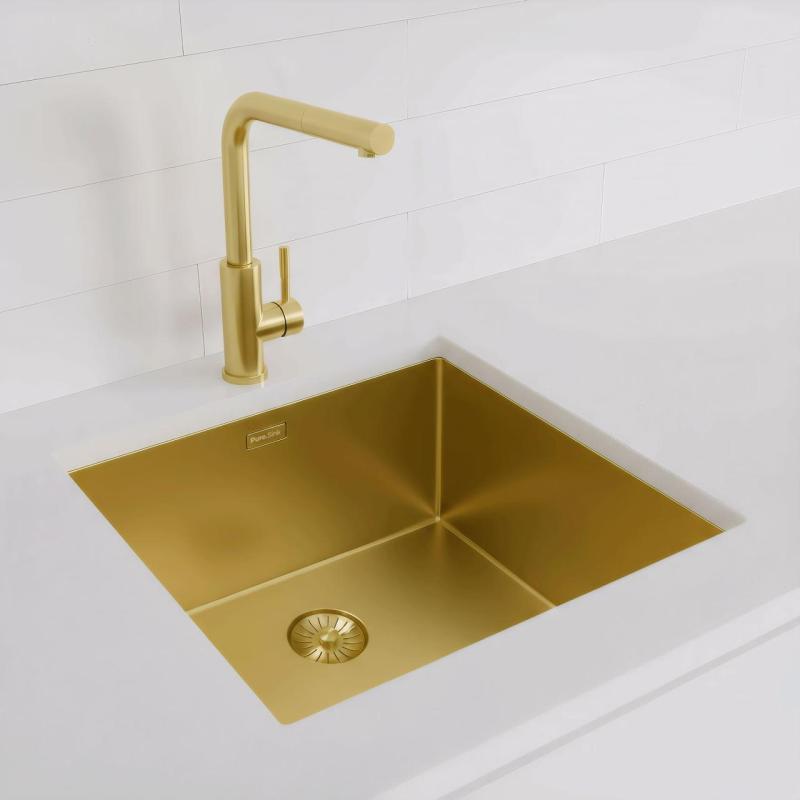 Pure.Sink Exclusivo Arany mosogató 45x40 cm 10mm sugár beépített, lapos beépítésű és felépítő PEX4540-60
