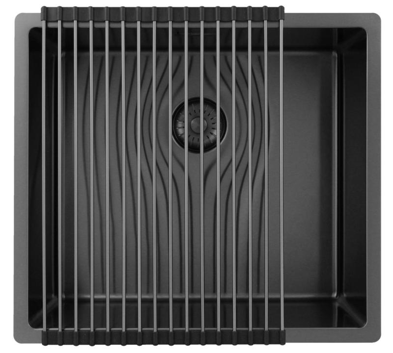 Pure.Sink Exclusivo Gun metal mosogató 45x40 cm 10mm sugárzású alulról, laposan és felülről építve PEX4540-61