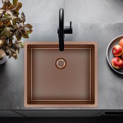 Pure.Sink Exclusivo Réz mosogató 45x40 cm 10mm sugarú alulról, laposan és felülről építve PEX4540-62