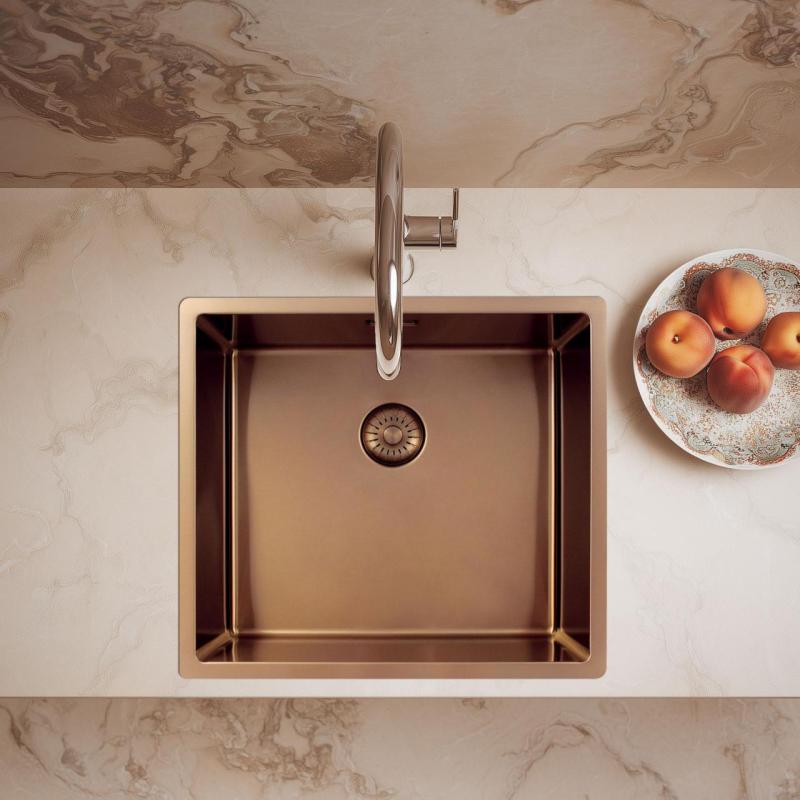 Pure.Sink Exclusivo Réz mosogató 45x40 cm 10mm sugarú alulról, laposan és felülről építve PEX4540-62