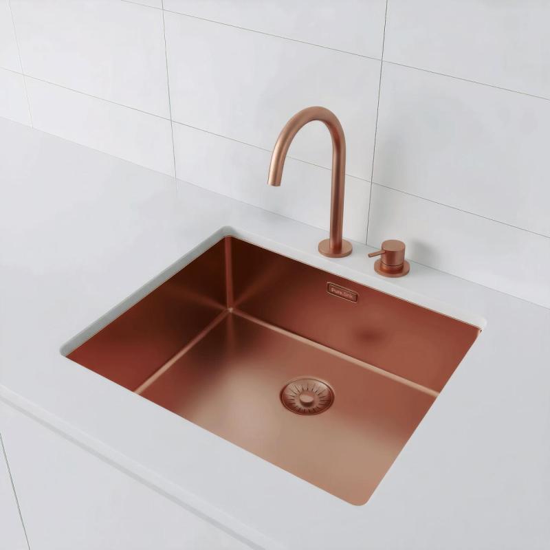 Pure.Sink Exclusivo Réz mosogató 50x40 cm 10mm sugárzó alulról, laposan és felülről PEX5040-62