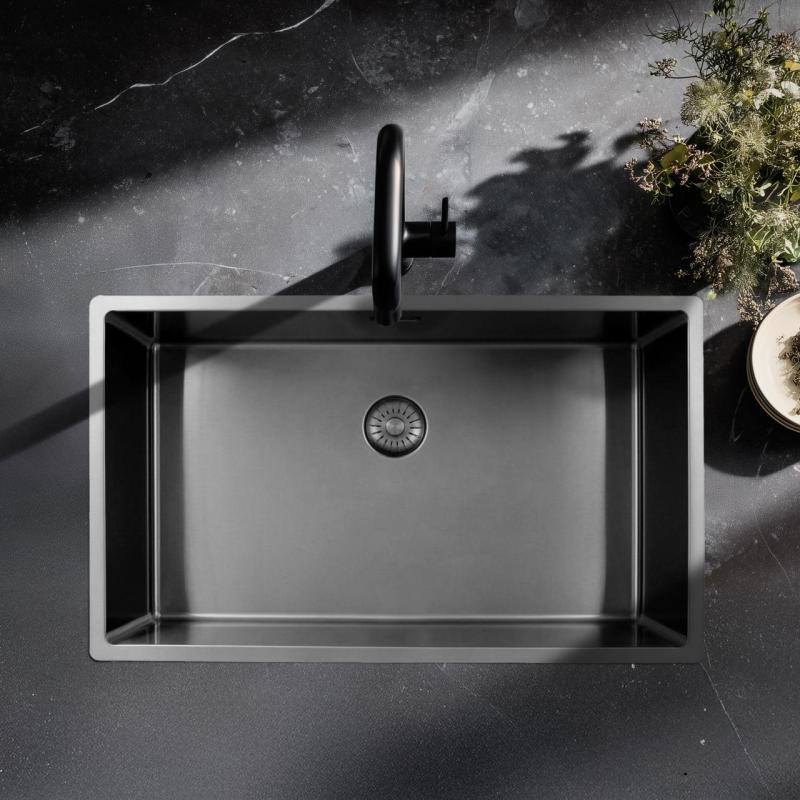 Pure.Sink Exclusivo nagy rozsdamentes acél mosogató 70x40 cm 10mm sugárzású alulról, síkbeépítéssel és felületre szereléssel PEX7040-02
