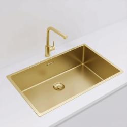 Pure.Sink Exclusivo nagy arany mosogató 70x40 cm 10mm sugár alulról, lapostetőn és felülről PEX7040-60
