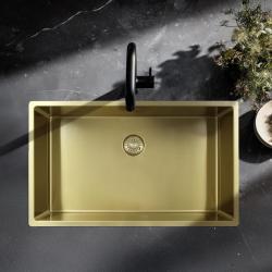 Pure.Sink Exclusivo nagy arany mosogató 70x40 cm 10mm sugár alulról, lapostetőn és felülről PEX7040-60