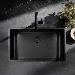 Pure.Sink Exclusivo nagy Gun metal mosogató 70x40 cm 10mm sugár alulról, lapostelepítés és felületre szerelés PEX7040-61