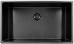 Pure.Sink Exclusivo nagy Gun metal mosogató 70x40 cm 10mm sugár alulról, lapostelepítés és felületre szerelés PEX7040-61