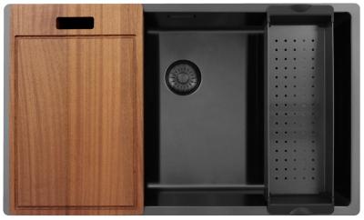 Pure.Sink Exclusivo nagy Gun metal mosogató 70x40 cm 10mm sugár alulról, lapostelepítés és felületre szerelés PEX7040-61