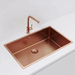 Pure.Sink Exclusivo nagy Réz mosogató 70x40 cm 10mm sugárzás alulról, lapos beépítés és felépítés PEX7040-62
