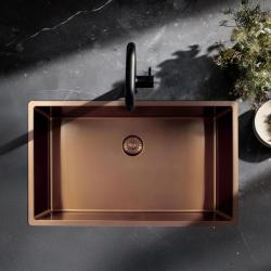 Pure.Sink Exclusivo nagy Réz mosogató 70x40 cm 10mm sugárzás alulról, lapos beépítés és felépítés PEX7040-62