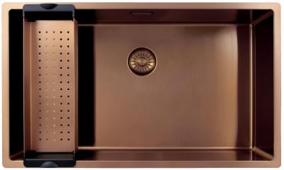Pure.Sink Exclusivo nagy Réz mosogató 70x40 cm 10mm sugárzás alulról, lapos beépítés és felépítés PEX7040-62