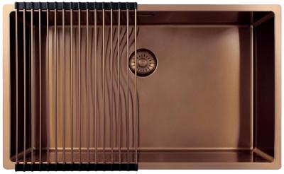Pure.Sink Exclusivo nagy Réz mosogató 70x40 cm 10mm sugárzás alulról, lapos beépítés és felépítés PEX7040-62