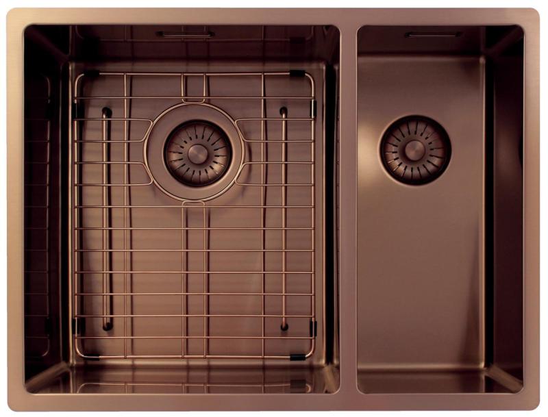 Pure.Sink Exclusivo Réz 1,5 másfél mosogató 34+18 cm 10mm sugár PEX341840-62