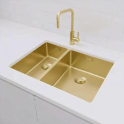 Pure.Sink Exclusivo Arany 1,5 másfél mosogató 18+34 cm 10mm sugár PEX183440-60