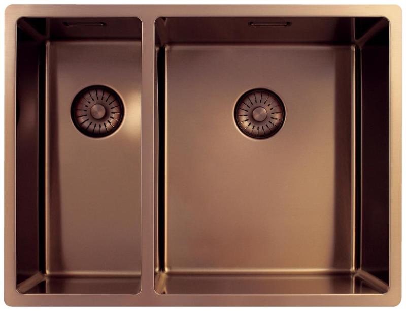 Pure.Sink Exclusivo Réz 1,5 másfél mosogató 18+34cm 10mm sugár PEX183440-62