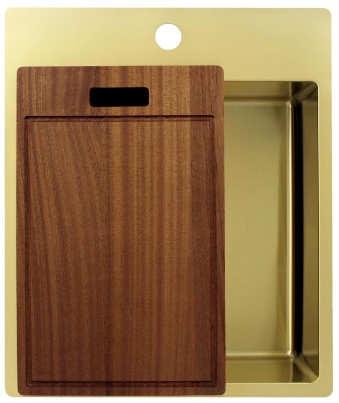 Pure.Sink Exclusivo Arany mosogató 44x52 cm Tapwing csaplyukkal 10mm sugárban PEX4040T-60