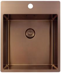 Pure.Sink Exclusivo Réz mosogató 44x52 cm Csapatszárny csaplyukbankkal 10mm sugárban PEX4040T-62