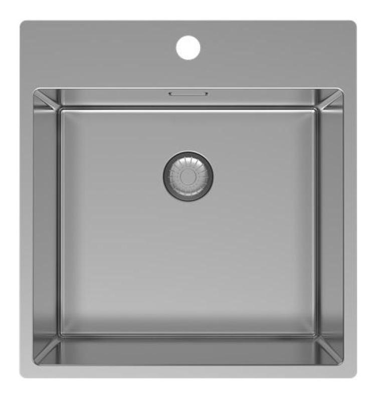 Pure.Sink Exclusivo RVS mosogató 49x52 cm Tapwing csaplyukkal 10mm sugárban PEX4540T-02