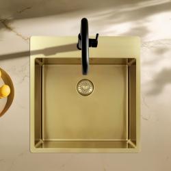 Pure.Sink Exclusivo Arany mosogató 49x52 cm Tapwing csaplyukkal 10mm sugárban PEX4540T-60