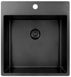 Pure.Sink Exclusivo Gun Metal mosogató 49x52 cm Tapwing csaplyukkal 10mm sugárban PEX4540T-61