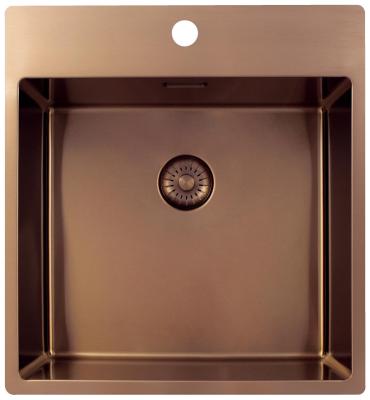 Pure.Sink Exclusivo Réz mosogató 49x52 cm csaplyukkal ellátott szárny 10mm sugarú PEX4540T-62