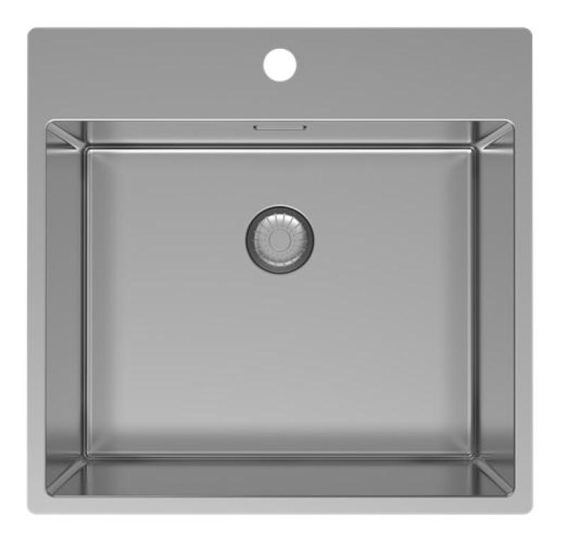 Pure.Sink Exclusivo RVS mosogató 54x52cm Tapwing csaplyukbankkal 10mm sugárban PEX5040T-02
